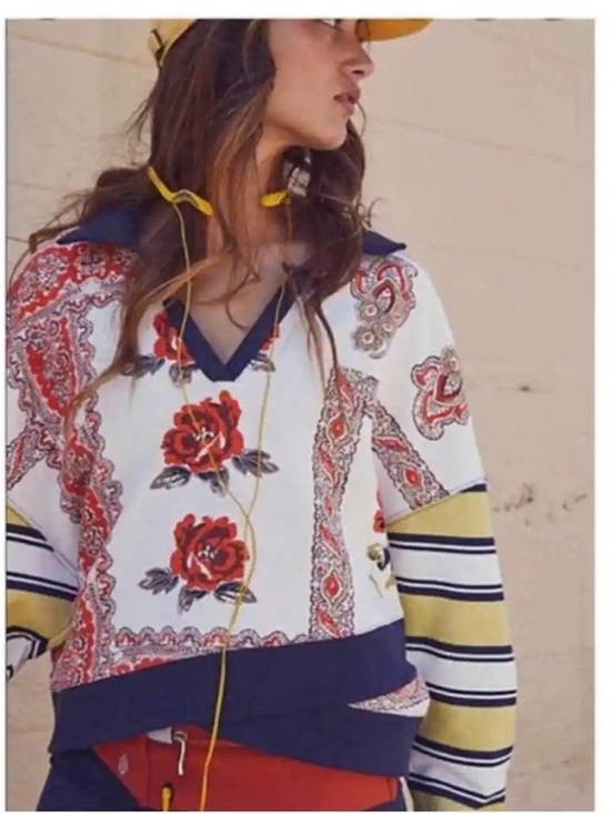 Free People Jackets & Blazers - Free People Movement Overlapped Printed Floral Sweatshirt